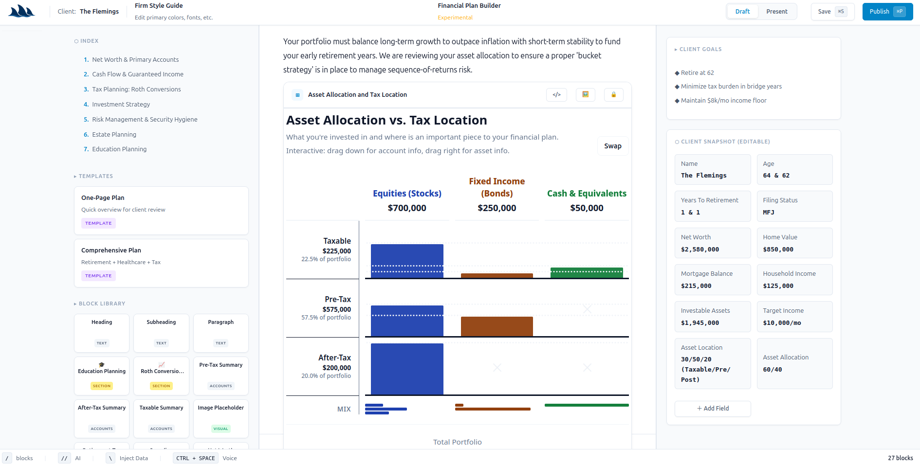 Financial Plan Builder
